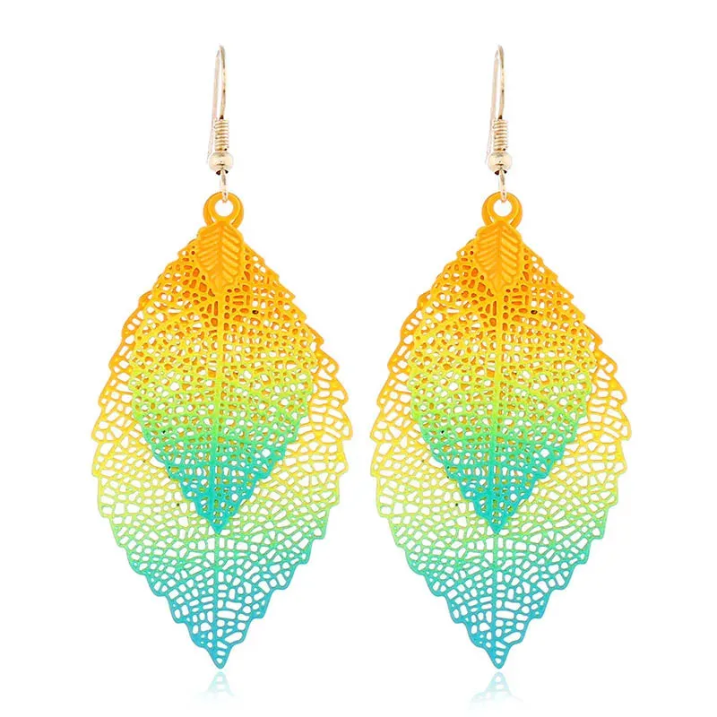 Colorful Leaf Dangle Earrings