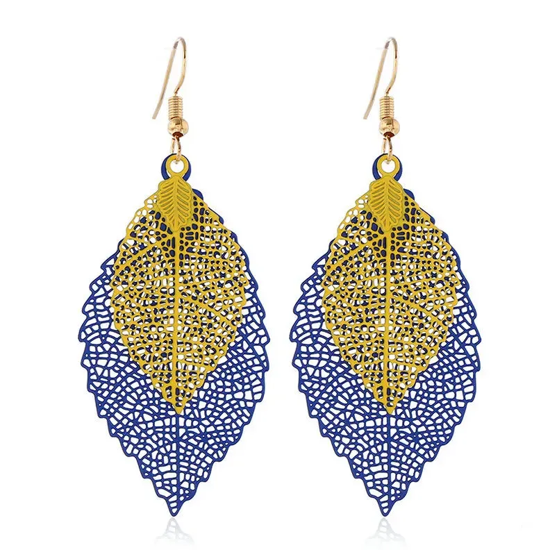 Colorful Leaf Dangle Earrings