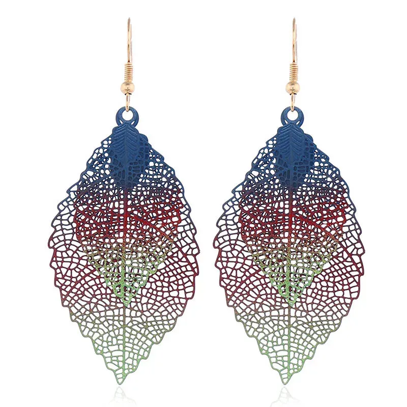 Colorful Leaf Dangle Earrings