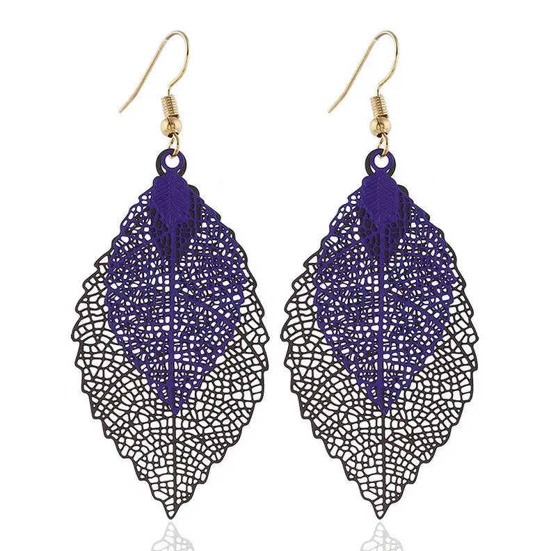 Colorful Leaf Dangle Earrings