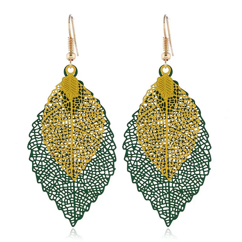 Colorful Leaf Dangle Earrings