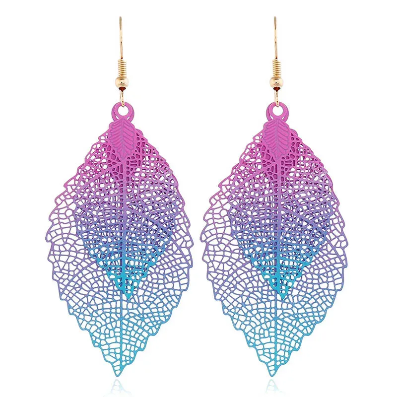 Colorful Leaf Dangle Earrings