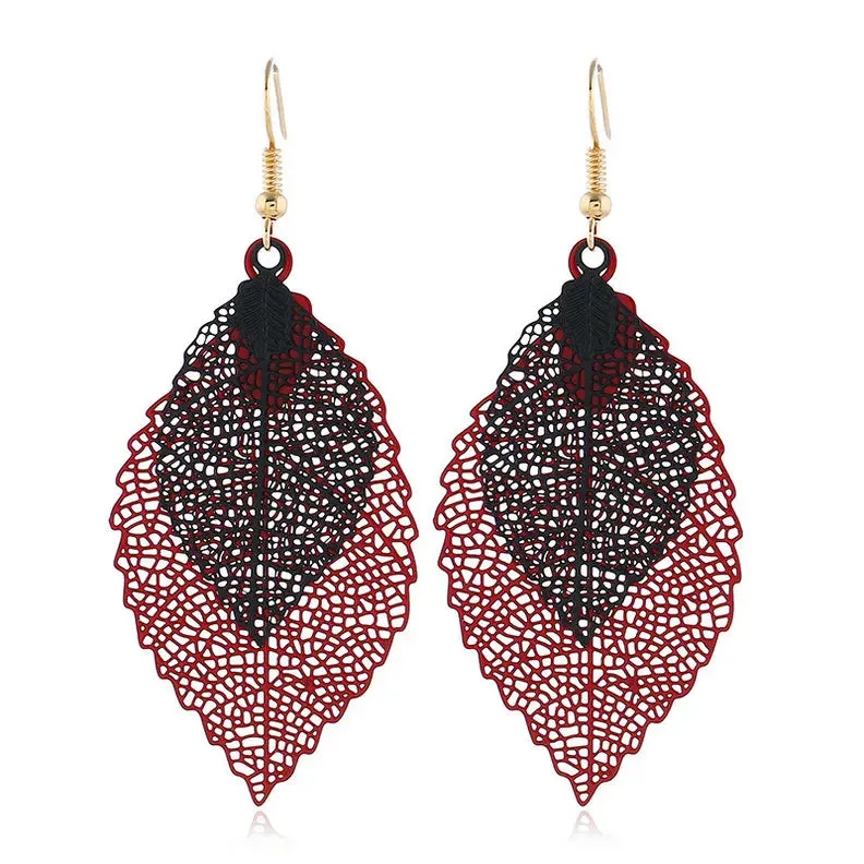 Colorful Leaf Dangle Earrings