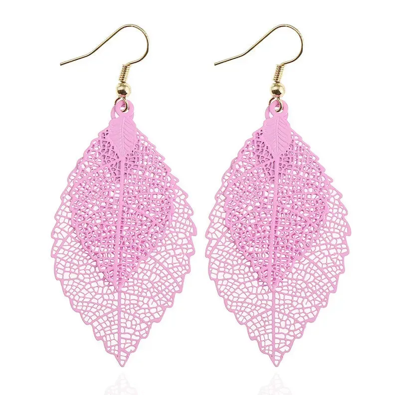 Colorful Leaf Dangle Earrings