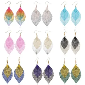 Colorful Leaf Dangle Earrings