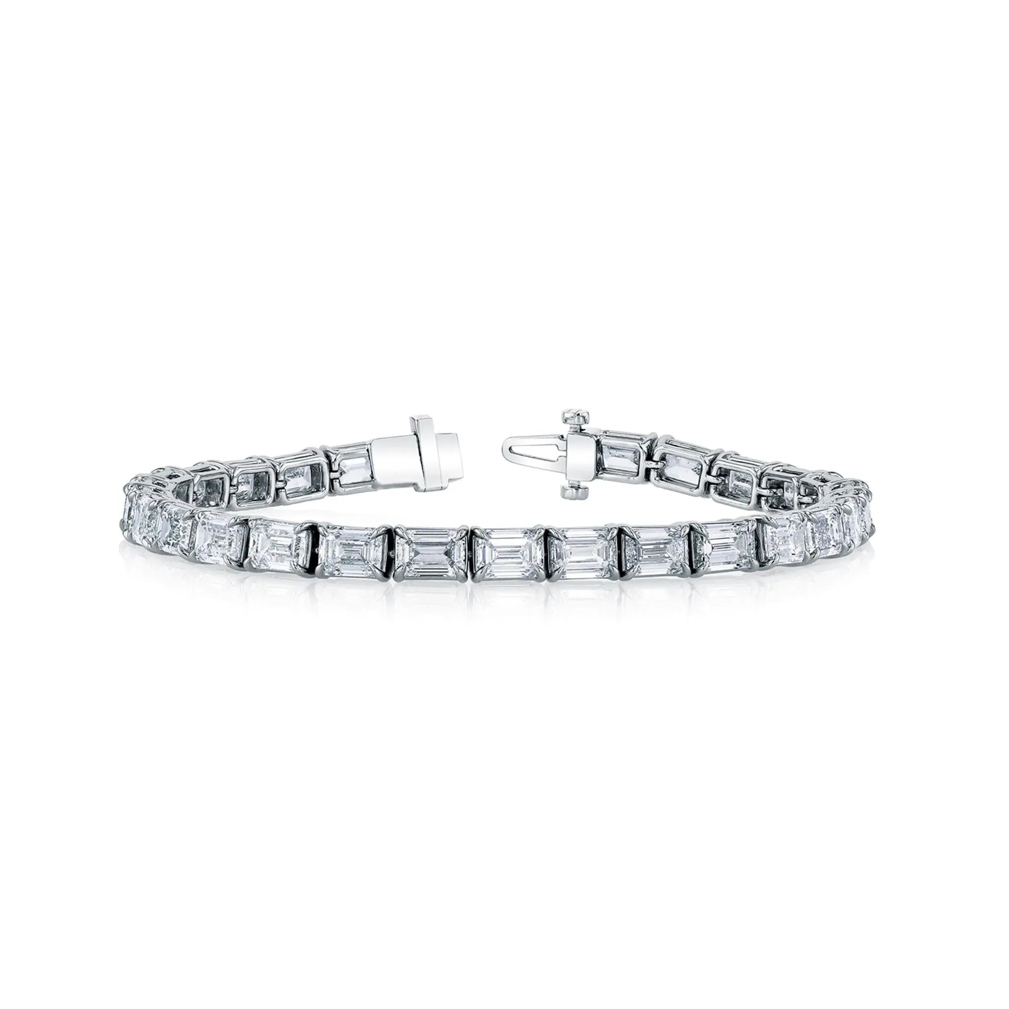 Couture  Emerald Cut Diamond Tennis Bracelet in 18k White Gold & 7.5ct Diamonds