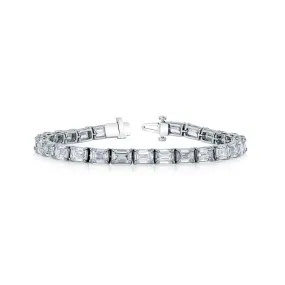 Couture  Emerald Cut Diamond Tennis Bracelet in 18k White Gold & 7.5ct Diamonds