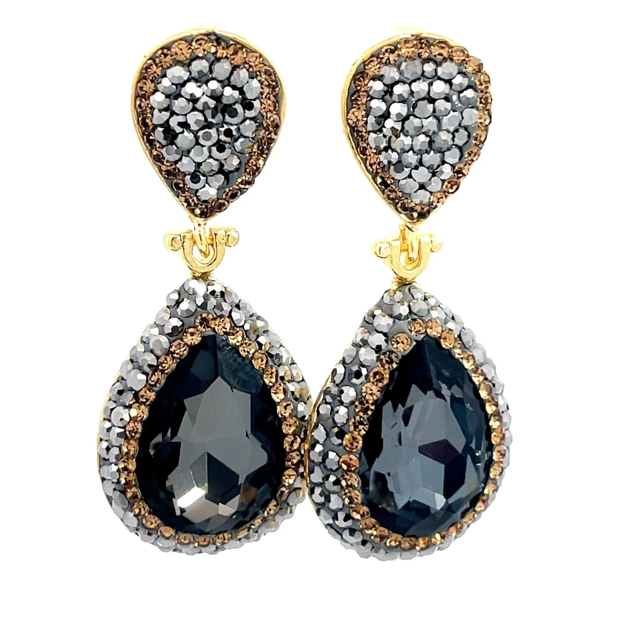 Cubic & Crystal Drop Earrings