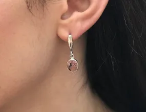 Dangling Morganite Earrings - Pink Drop Earrings - Vintage Oval Earrings