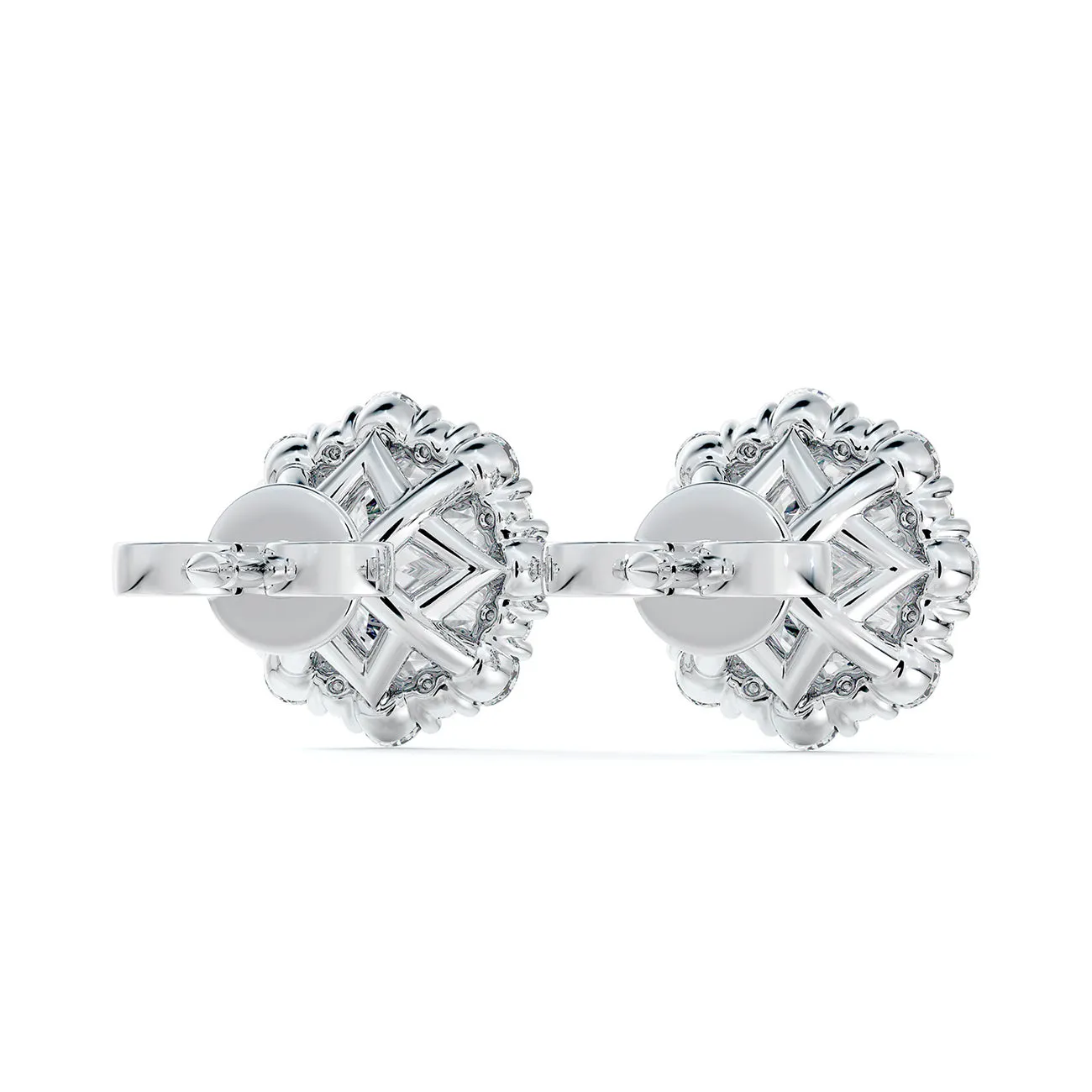 De Beers Forevermark Floral Halo Diamond Stud Earrings (1.214ctw)