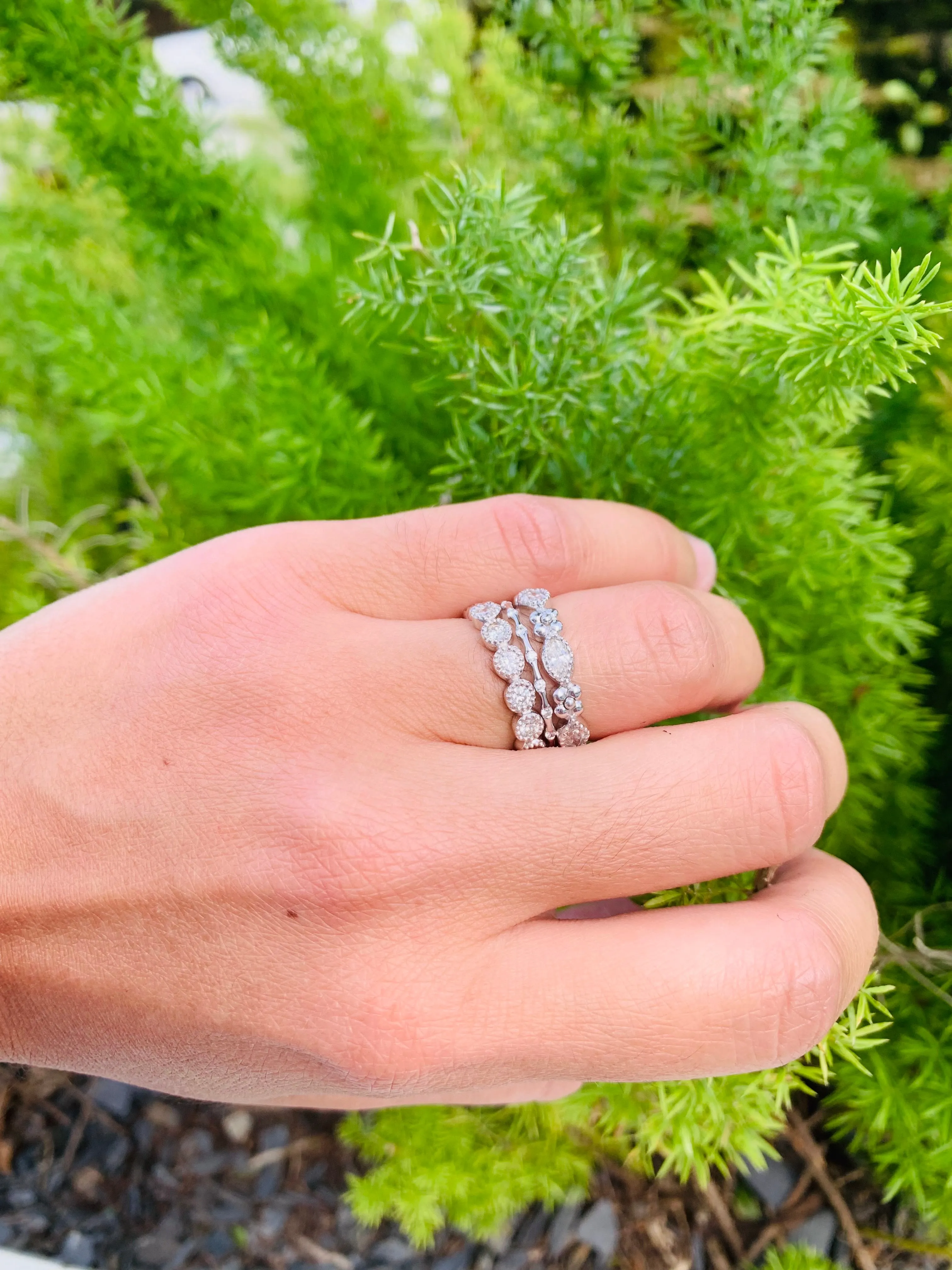 Diamond Stacking Ring/White Gold