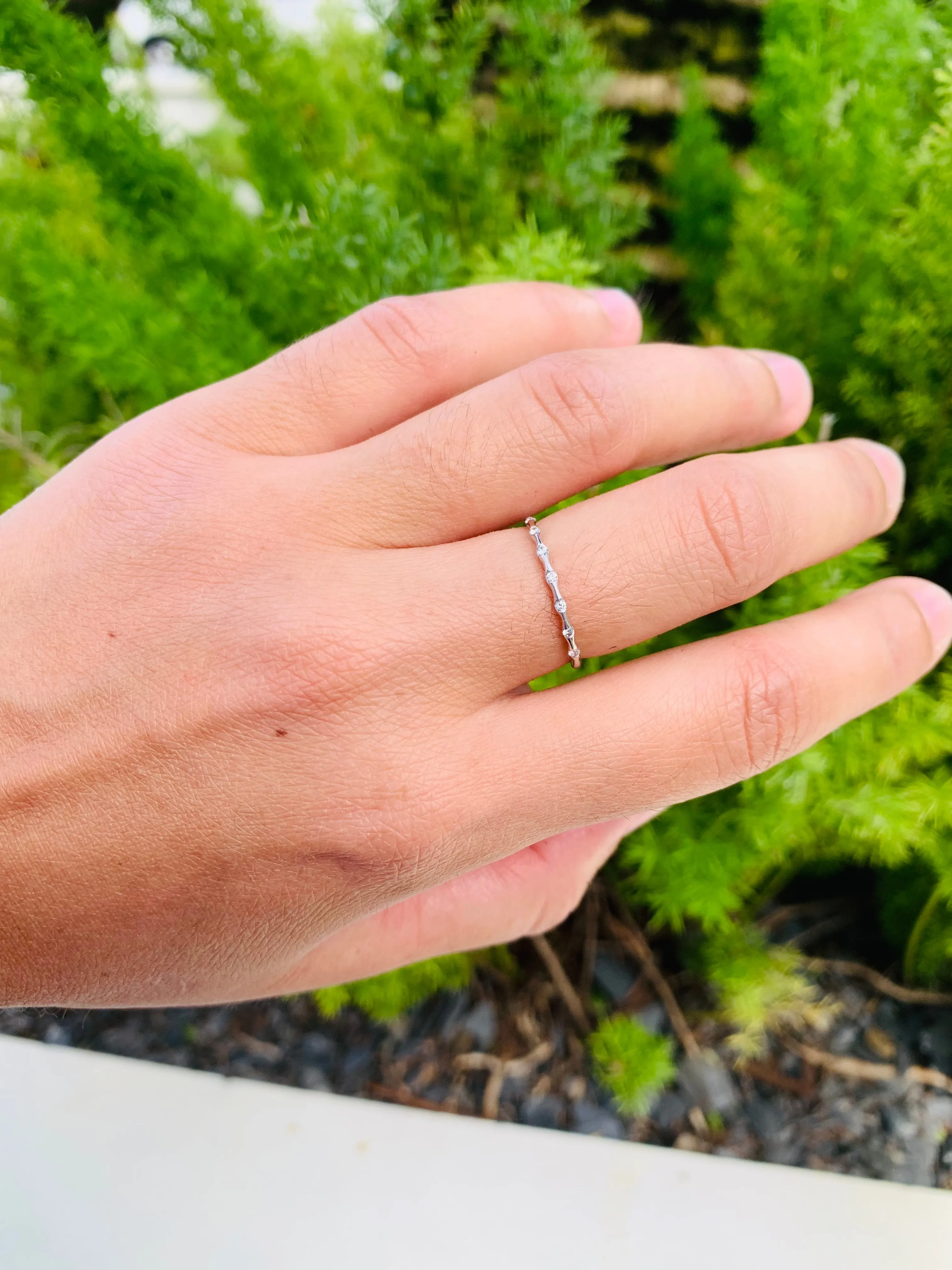 Diamond Stacking Ring/White Gold