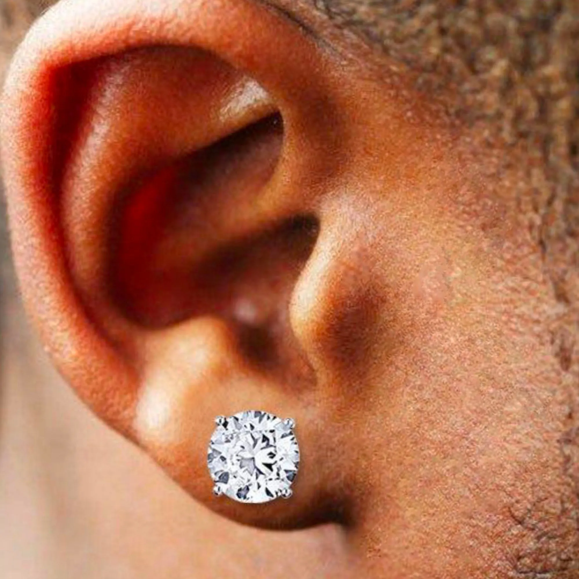 Diamond Stud Earring - Three Carats Each Ear