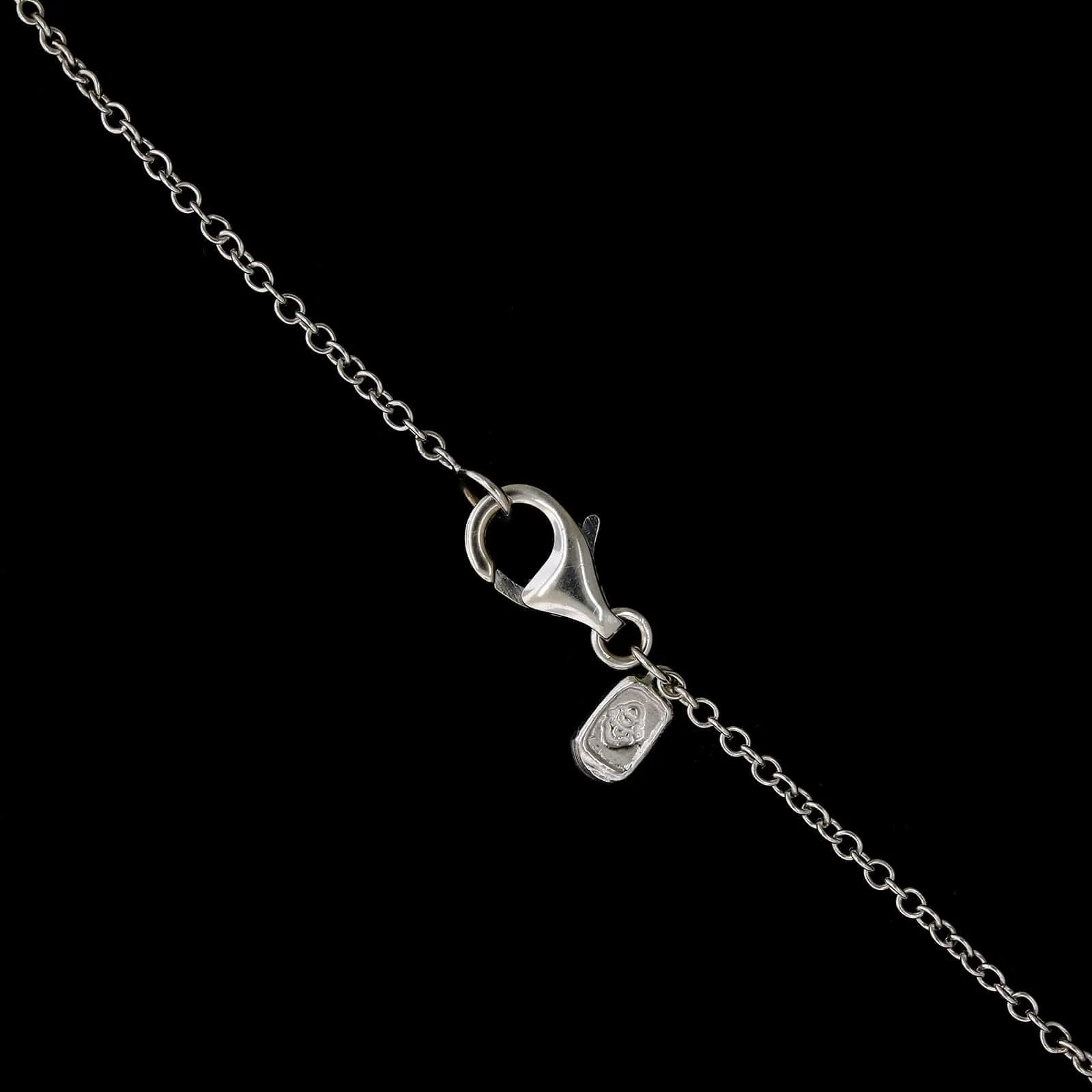Doris Panos 18K White Gold Estate Pink Sapphire and Diamond Pendant Necklace