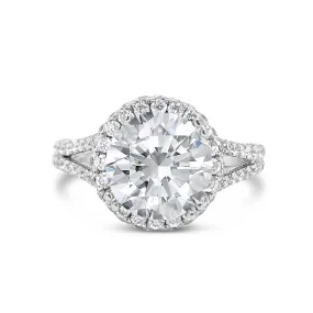 Double-Edge Halo Diamond Engagement Ring