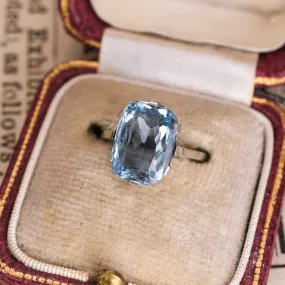 Edwardian 3.7ct Aquamarine Platinum Solitaire Ring