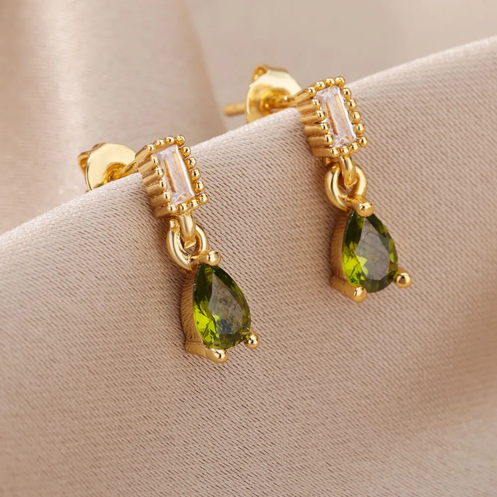 Elegant Colorful Crystal Dangle Earring For Women