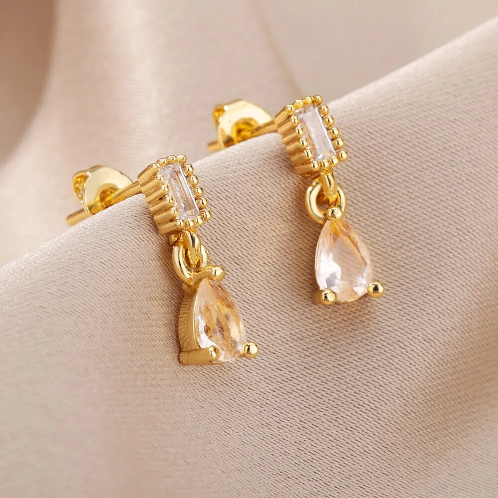 Elegant Colorful Crystal Dangle Earring For Women