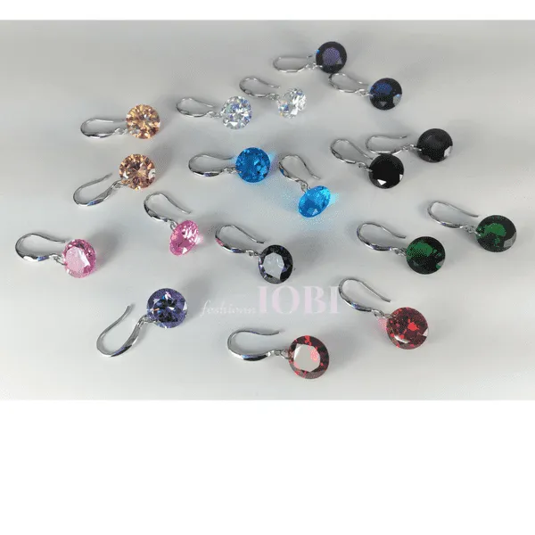 Exotic Gold Naked IOBI Crystals Silver Drill Earrings - 10mm for Woman
