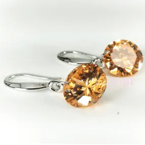 Exotic Gold Naked IOBI Crystals Silver Drill Earrings - 10mm for Woman