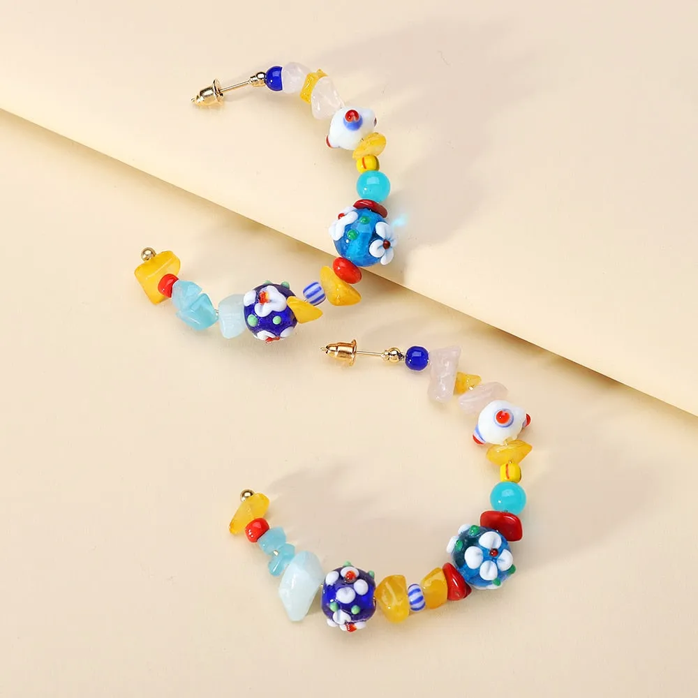 Fashion Colorful Handmade Circle Hoop Earrings For Women