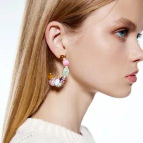 Fashion Colorful Handmade Circle Hoop Earrings For Women