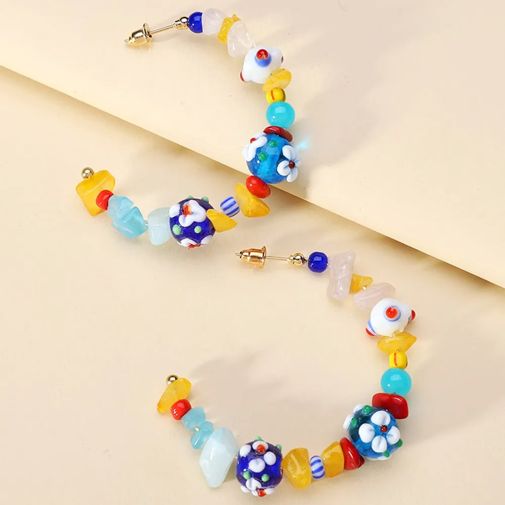 Fashion Colorful Handmade Circle Hoop Earrings For Women