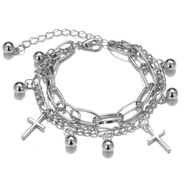 Fashion Multilayer Beaded Chain Bracelets Set