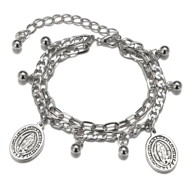 Fashion Multilayer Beaded Chain Bracelets Set