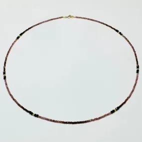 garnet and onyx necklace with gold nuggets