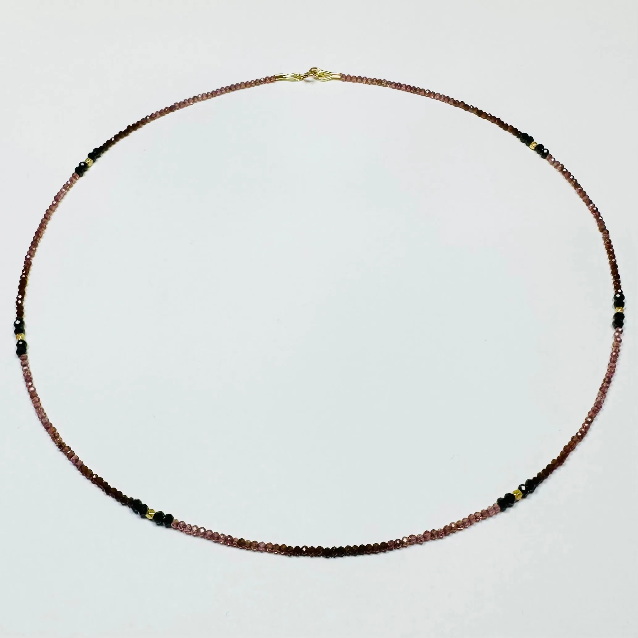 garnet and onyx necklace with gold nuggets