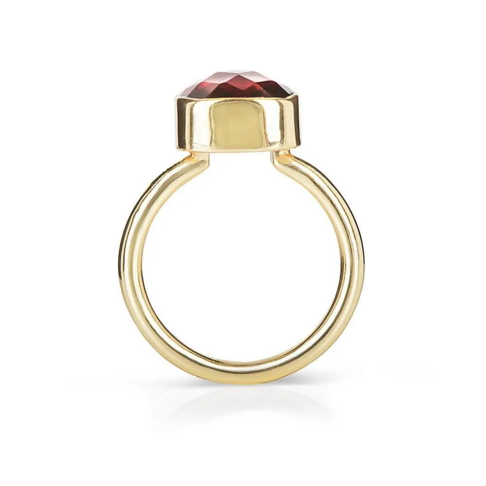 Garnet Cocktail Ring | Gold
