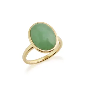 Gemondo Jade Bague, 9 CT or Jaune 3ct Vert Jade Encadré Bague