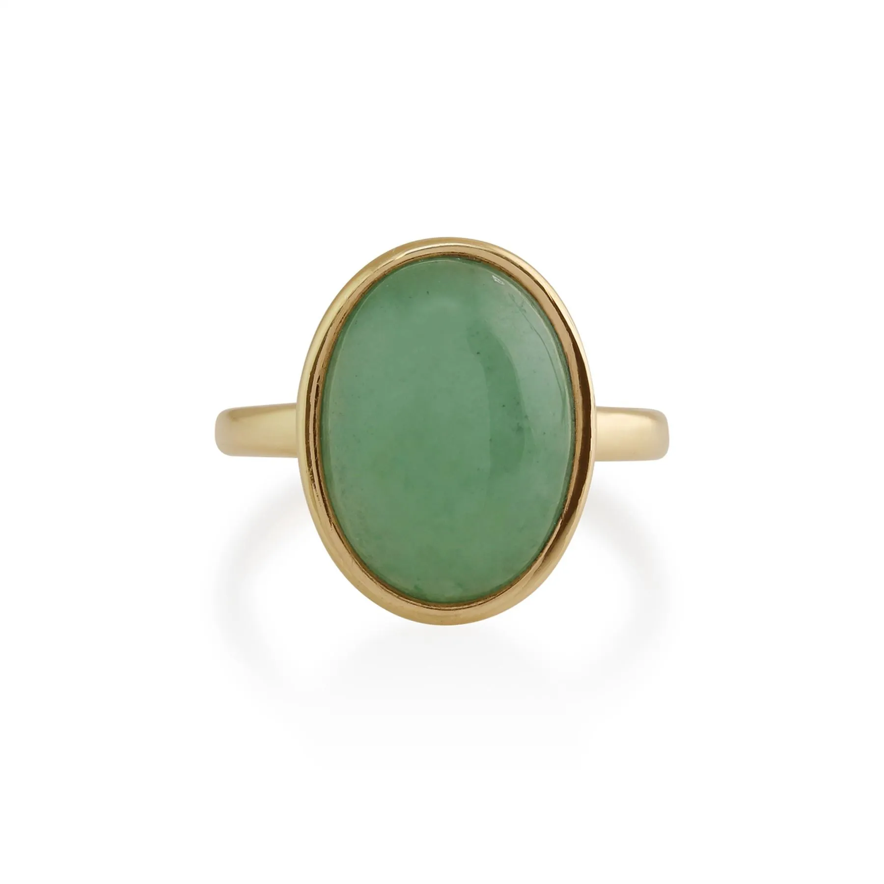 Gemondo Jade Bague, 9 CT or Jaune 3ct Vert Jade Encadré Bague