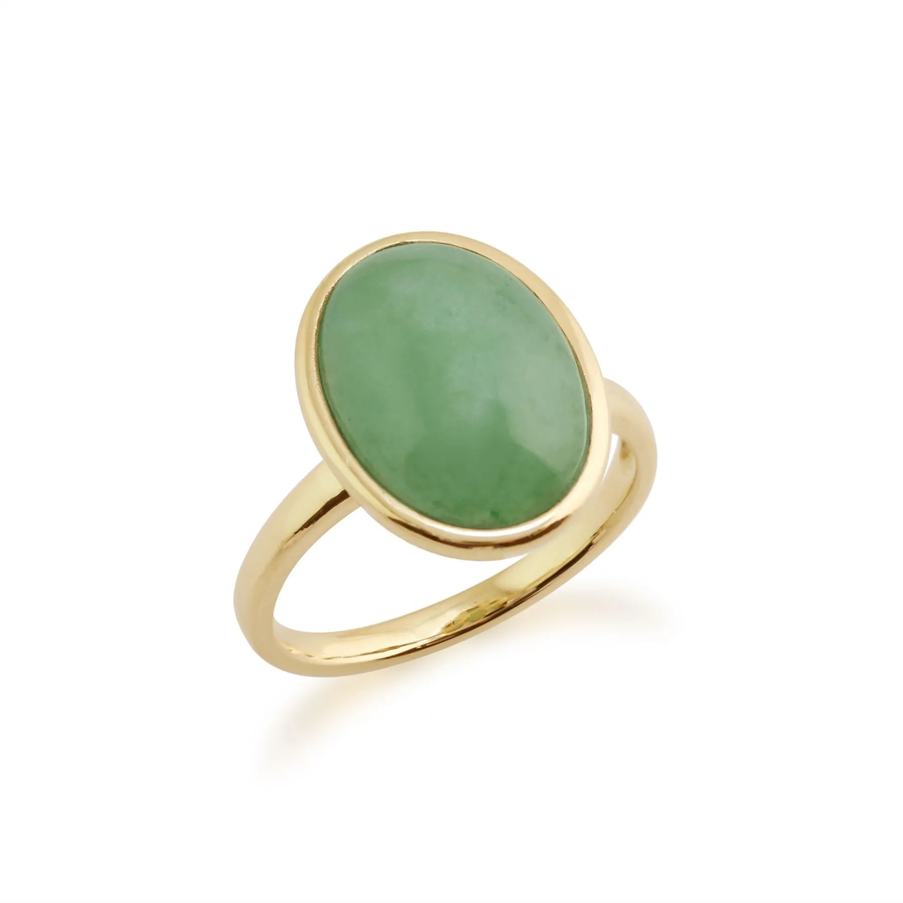 Gemondo Jade Bague, 9 CT or Jaune 3ct Vert Jade Encadré Bague