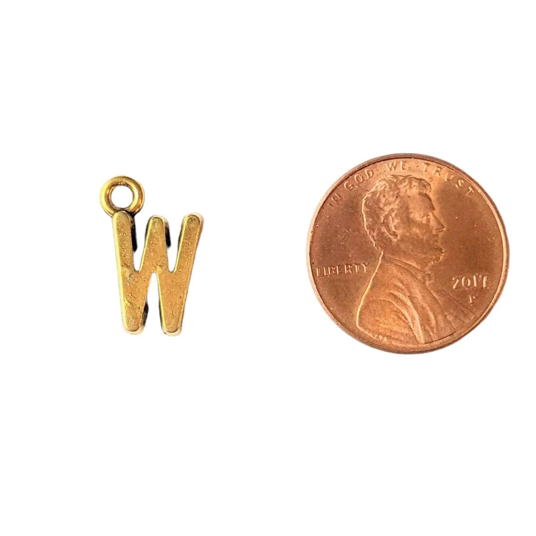 Gold Initial Charm - Letter W