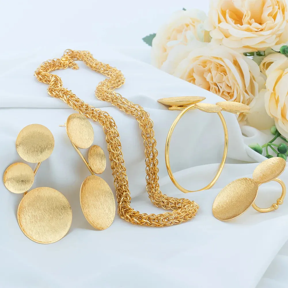 Gold Plated Dubai Jewelry Sets for Women African Party Wedding Gift