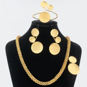 Gold Plated Dubai Jewelry Sets for Women African Party Wedding Gift