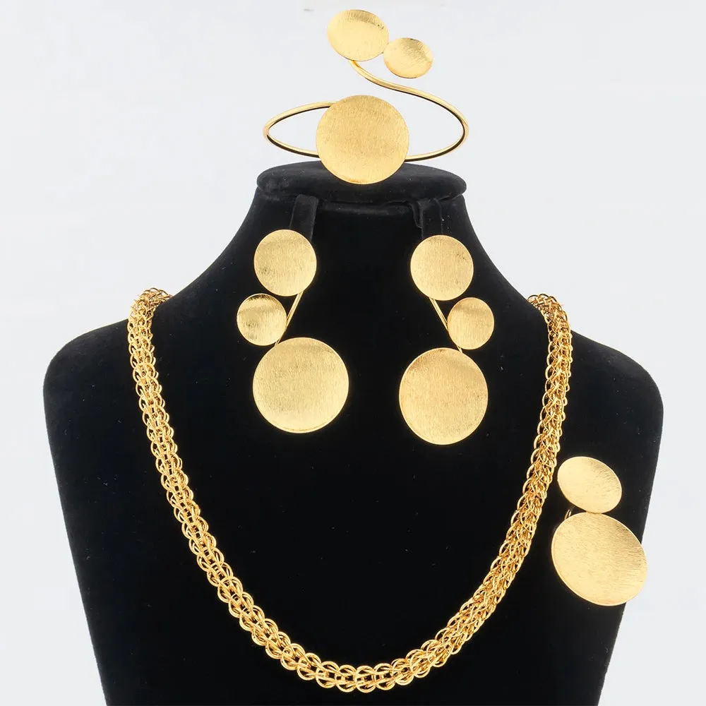 Gold Plated Dubai Jewelry Sets for Women African Party Wedding Gift