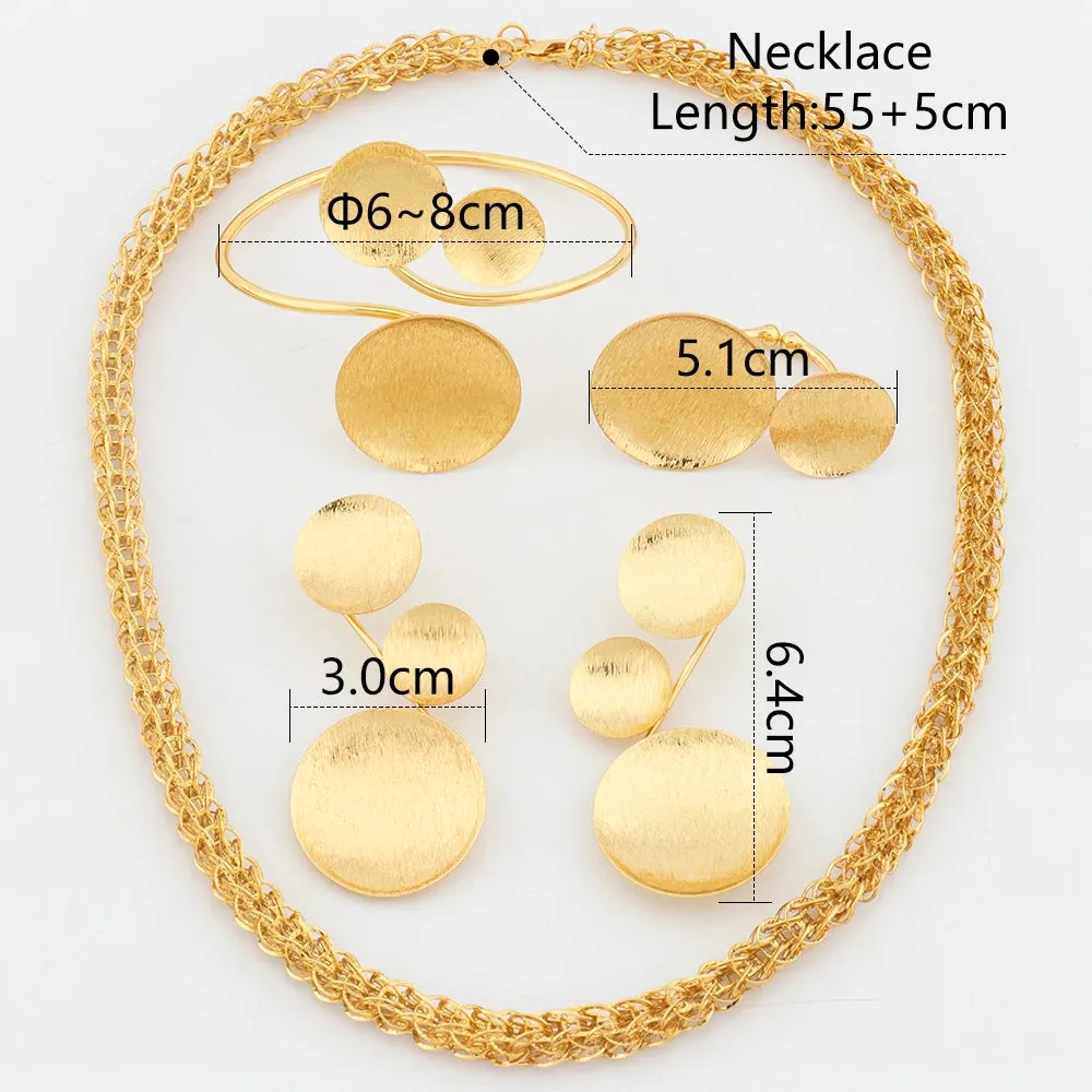 Gold Plated Dubai Jewelry Sets for Women African Party Wedding Gift