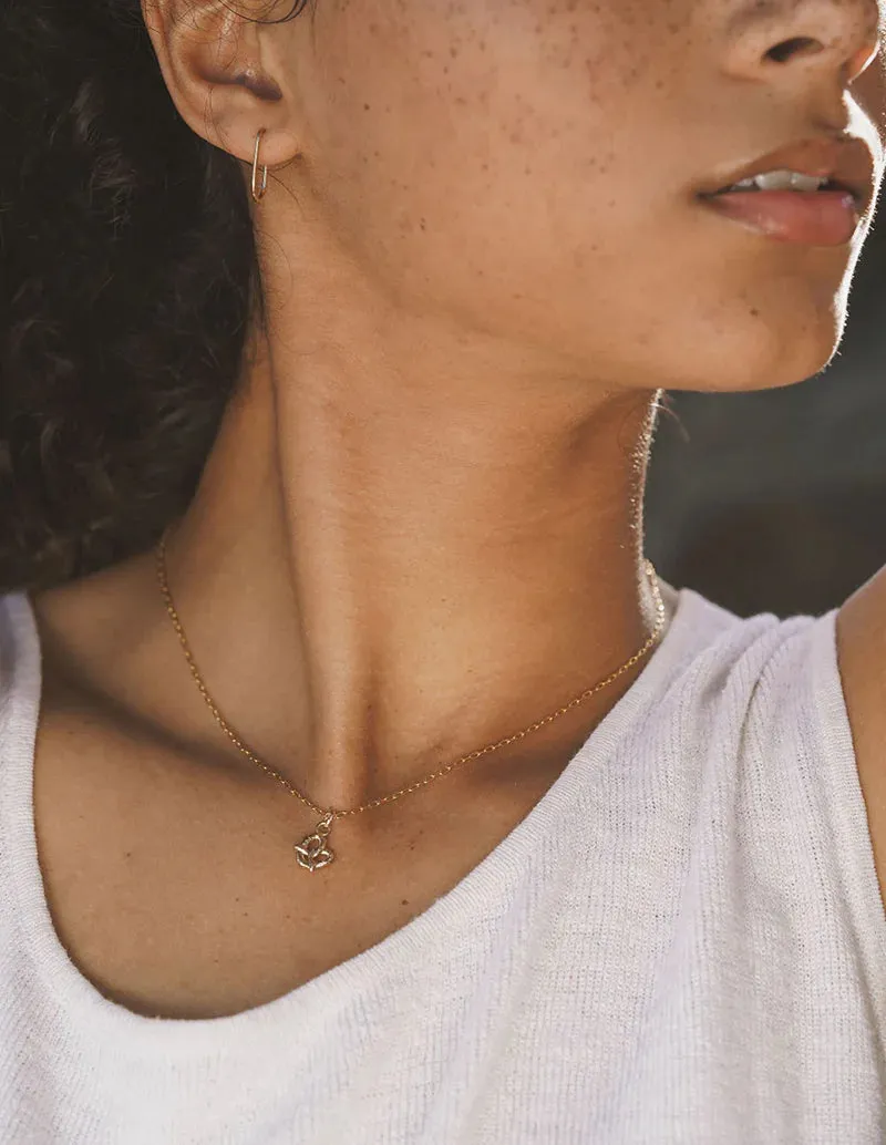 Gold Pretzel Charm Necklace