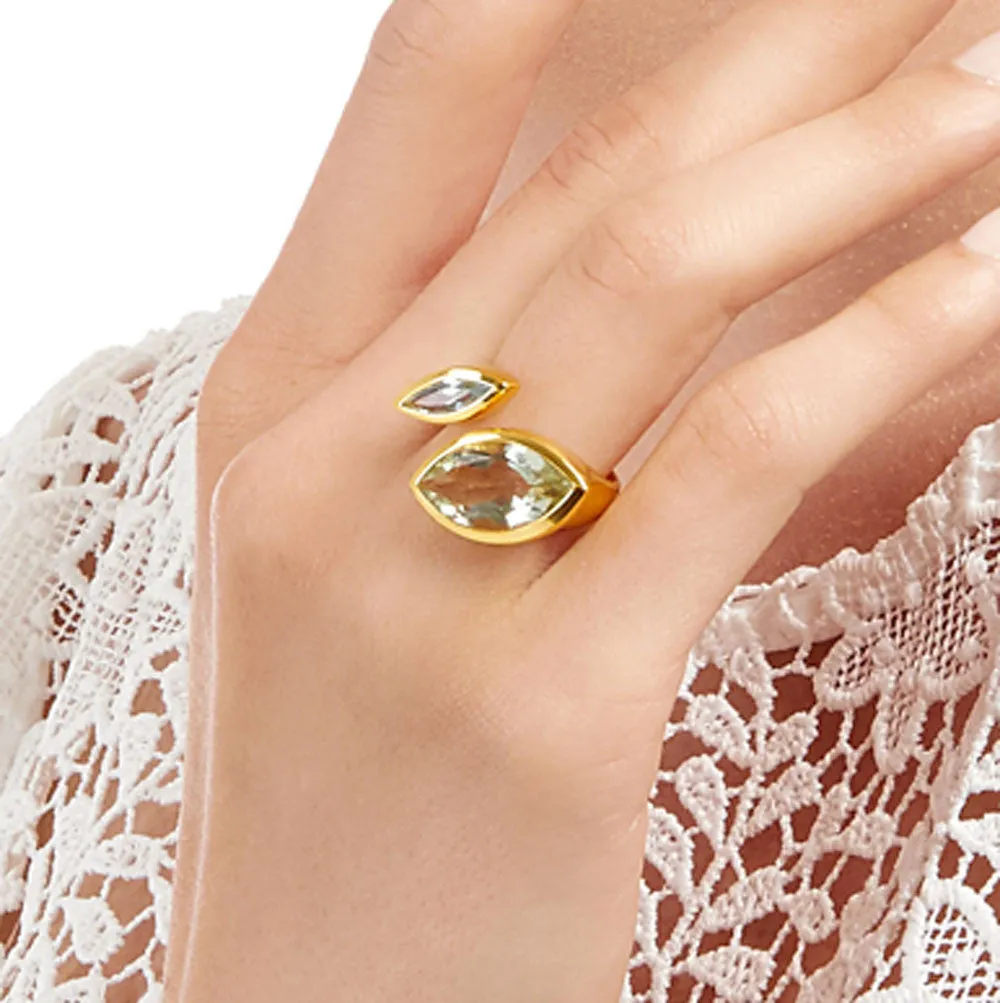 Gold Ring Citrine Peridot Celestine
