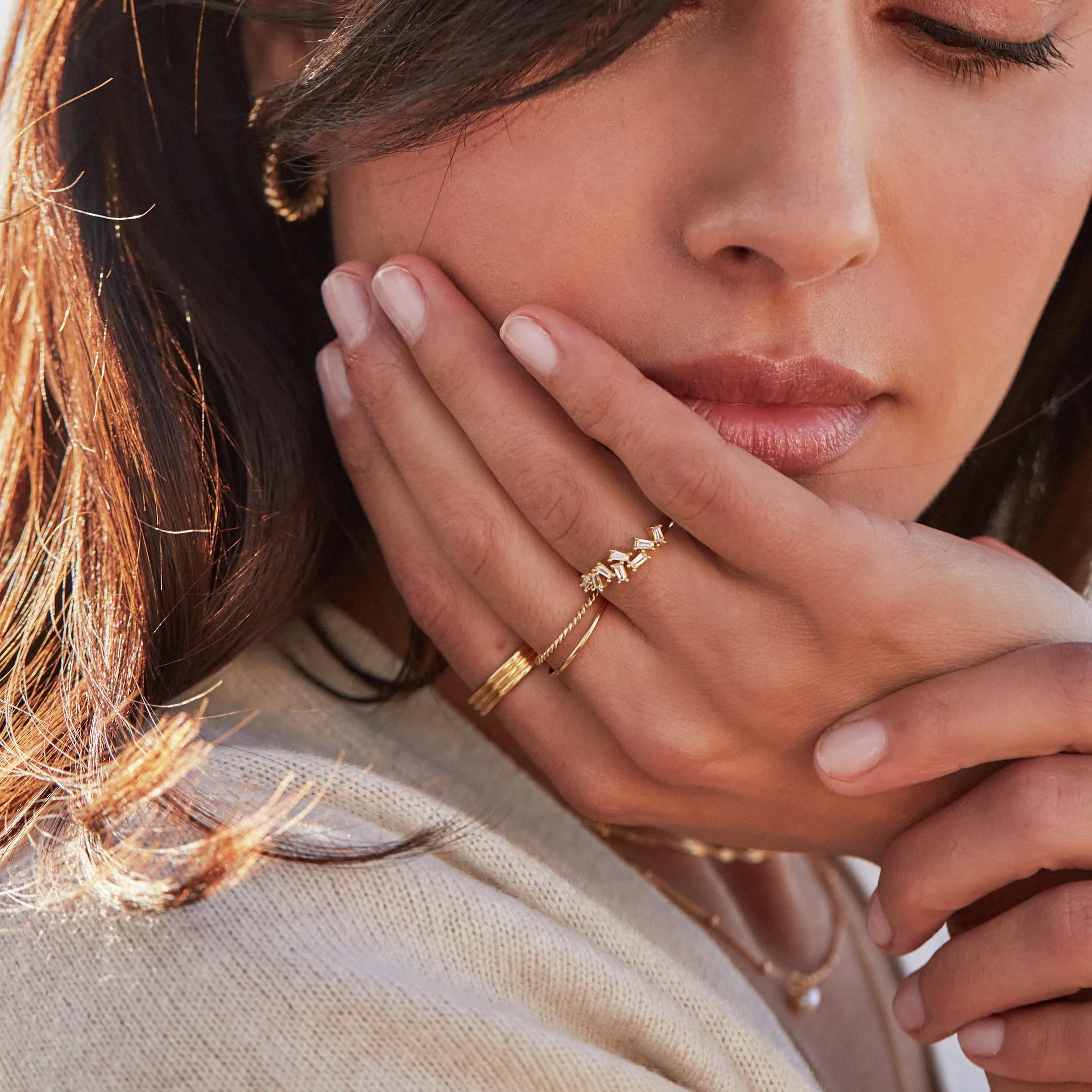 Gold Thick Triple Band Ring