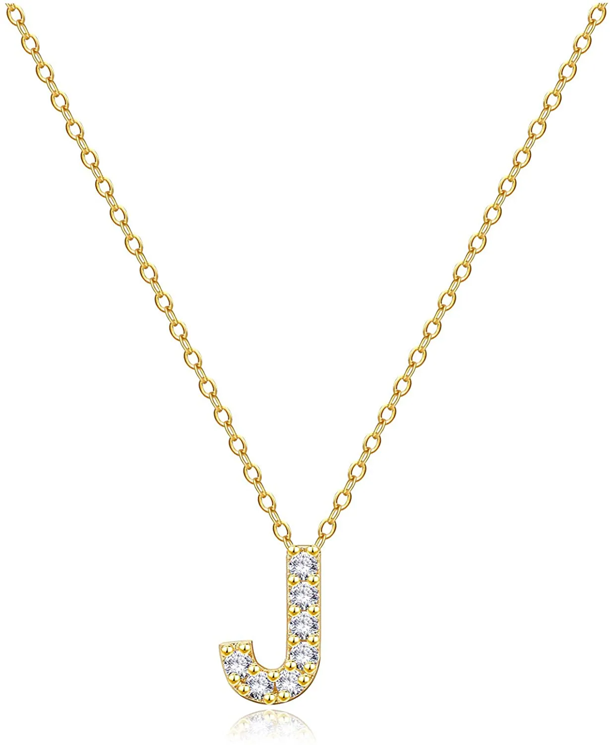 Graduation Gifts for Women Girls,925 Sterling Silver 18K Yellow Gold Plated Initial Chain Necklace | Letter Pendant Necklaces for Women Girls