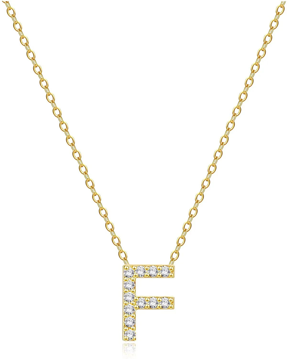 Graduation Gifts for Women Girls,925 Sterling Silver 18K Yellow Gold Plated Initial Chain Necklace | Letter Pendant Necklaces for Women Girls