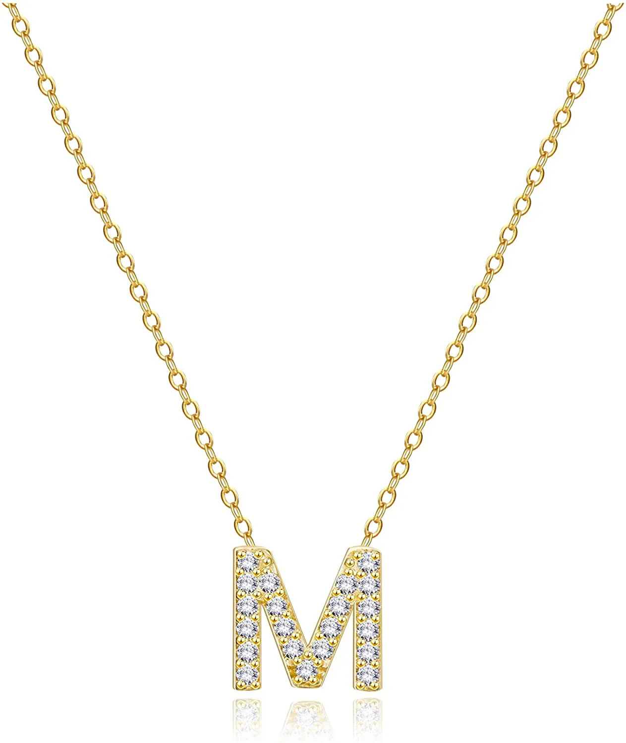 Graduation Gifts for Women Girls,925 Sterling Silver 18K Yellow Gold Plated Initial Chain Necklace | Letter Pendant Necklaces for Women Girls