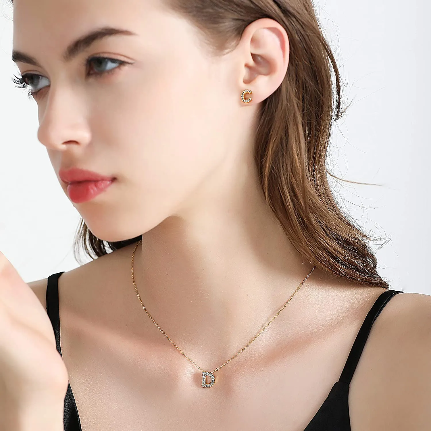 Graduation Gifts for Women Girls,925 Sterling Silver 18K Yellow Gold Plated Initial Chain Necklace | Letter Pendant Necklaces for Women Girls