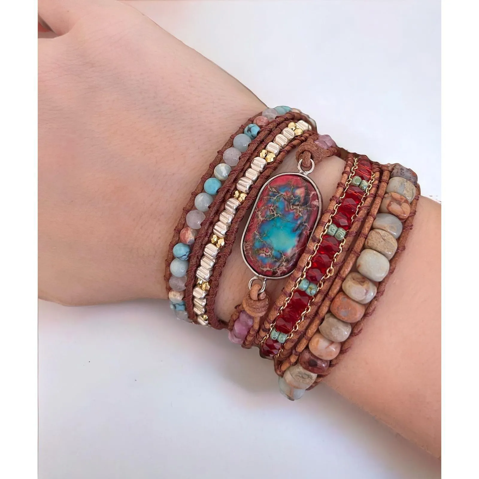 Handmade Bracelet Bohemian Amazonite Unisex
