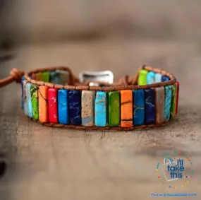 Handmade Multi Color Natural Stone strand Bracelets, Evoke your inner Chakra