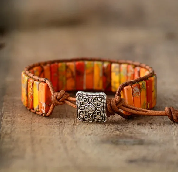 Handmade Multi Color Natural Stone strand Bracelets, Evoke your inner Chakra